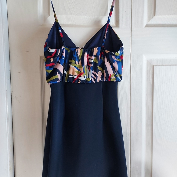 Forever 21 Party Going Out Mini Dress Size S Bodycon Strappy Navy Tie Front USA - Picture 7 of 12
